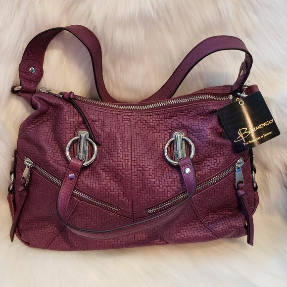 NWT Leather Mulberry B. Makowsky Satchel - Picture 3 of 10